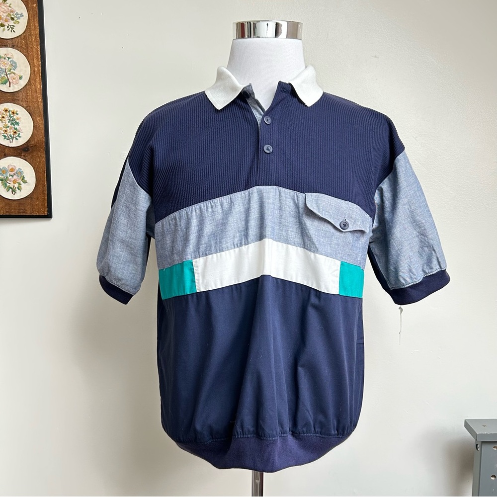 NWT Vintage 90s Colorblock Polo Shirt